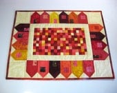 Patchwork Cottage Quilted Table Topper Wall Hanging Bright