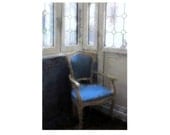 Blue Chair, Venice, Italy, Hotel Carlton On The Grand Canal, Venice, Italy, 8 x 12 Photograph, Dreamy Blue Venetian Chair, Peaceful Solitude
