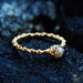 Gold Pearl Ring, 18k gold plated, dotted band, real pearl, delicate ring, classic pearl, bridesmaids ring, gift for daughter