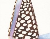 Seashell Cone Shell Beach Painting, Art Print, Etsy, Reproduction of OOAK Original Watercolor Seashore Print 11x14
