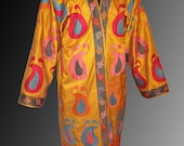 Sale Uzbek national traditional clothes silk chapan robe ethnic dress aged