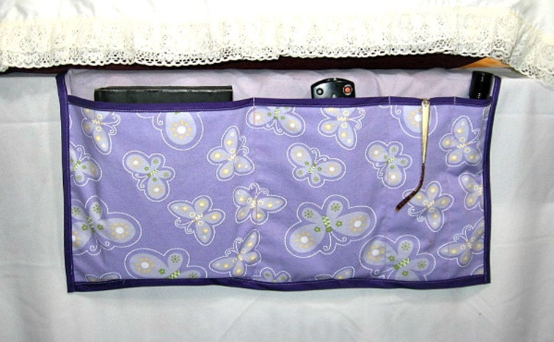 Bedside organizer, caddy, butterflies design
