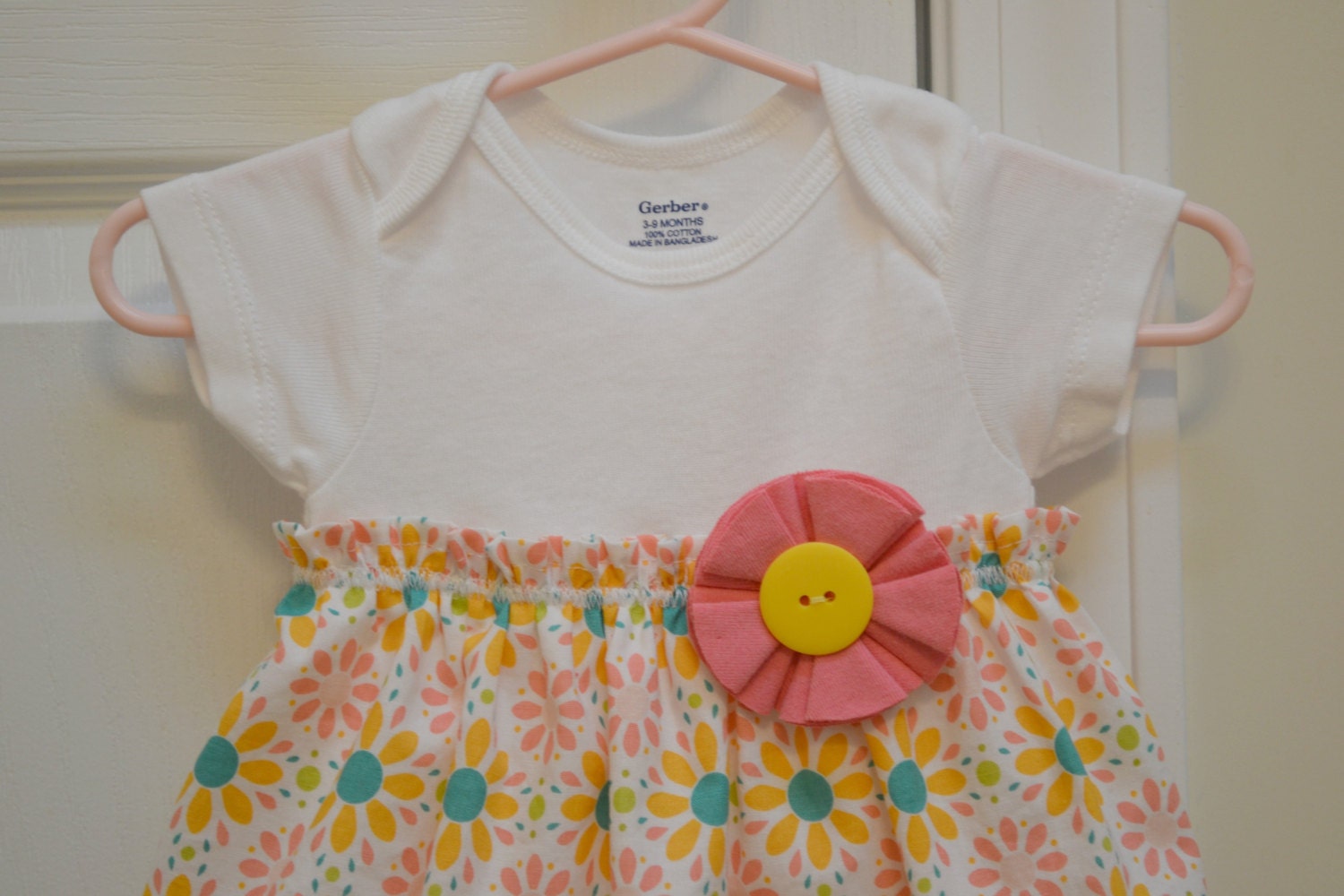 Daisy Lacy Onesie Dress--Onesie Left Intact (3-9 months/Ready to Ship)