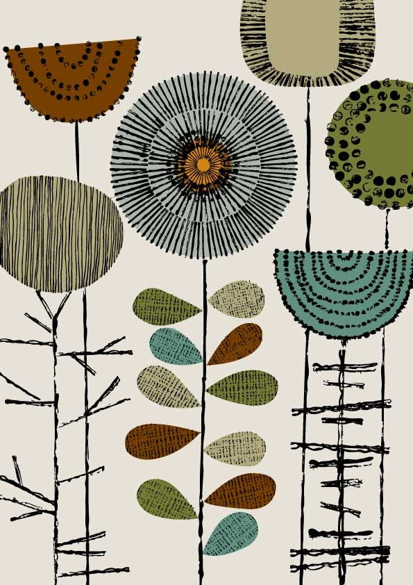 Embroidery Flowers Khaki, limited edition giclee print