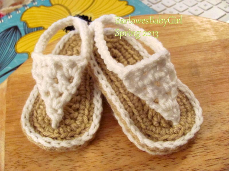 Buggs - Crochet White Baby Thong Sandals - Pick Your Color