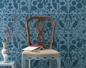 Large Forest Floor Damask Allover Wall Stencil for Easy DIY Wallpaper Decor
