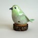 pottery bird soft green
