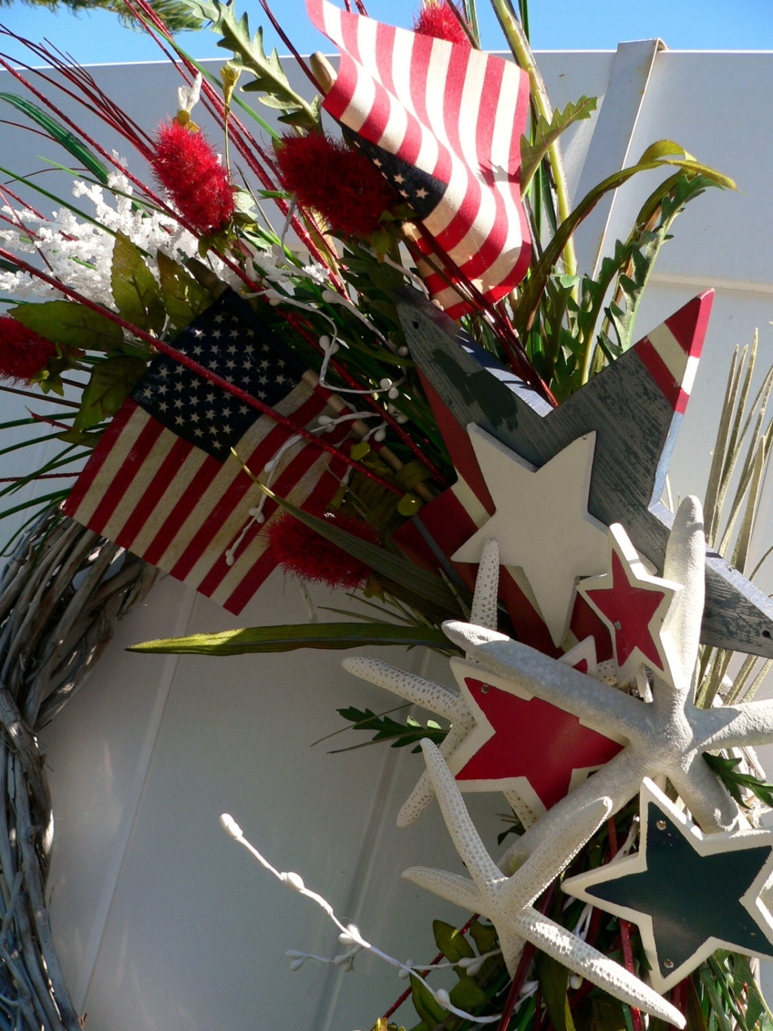 Beachy Wreath Patriotic July 4th
