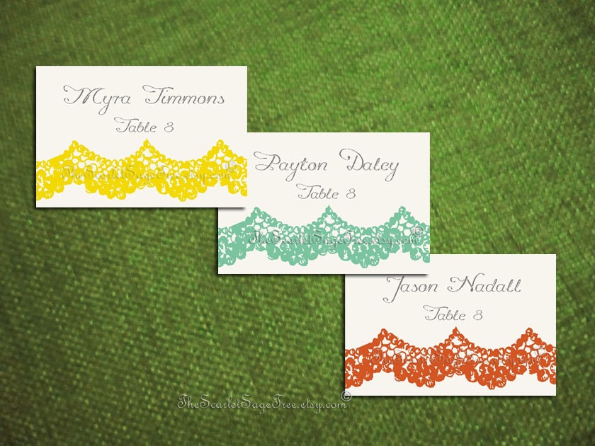 PRINTABLE LACE CHIC 100 Personalized Escort Cards Diy Wedding Decor Table Number Sign Place Favor Tag Thank You Template Pdf Custom Design