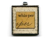 pendant necklace - Whisper, Softer than Silence - seduction, collage jewelry, romantic jewelry, romantic art