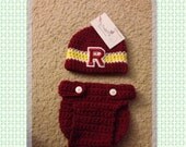 Newborn Football Theme Beanie and Diaper Cover Set - Photo Prop - Ready to Ship