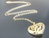 14Kt Gold-Filled Heart Necklace Earrings Bridal Bridesmaids Special Ocassion Birthday Christmas