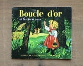 Goldilocks - Vintage French Book - Boucle d'or et les trois ours - France - Woodland - Forest - Green - Fairy Tale - Kids - Children