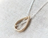 Teardrop Necklace in gold plated sterling silver