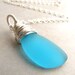 Sea Glass Seaglass Necklace Aqua Turquoise Carribean BellinaCreations Bellina Creations