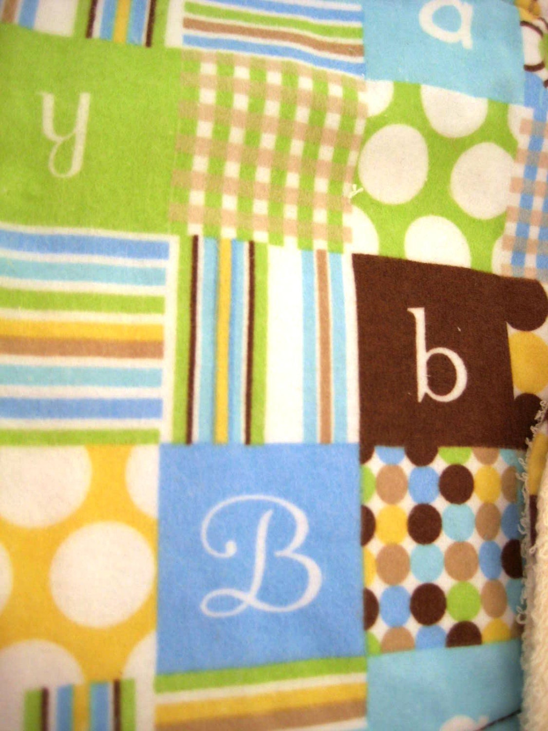 Baby Burp Cloths - Brown, Yellow and Green Infant Print