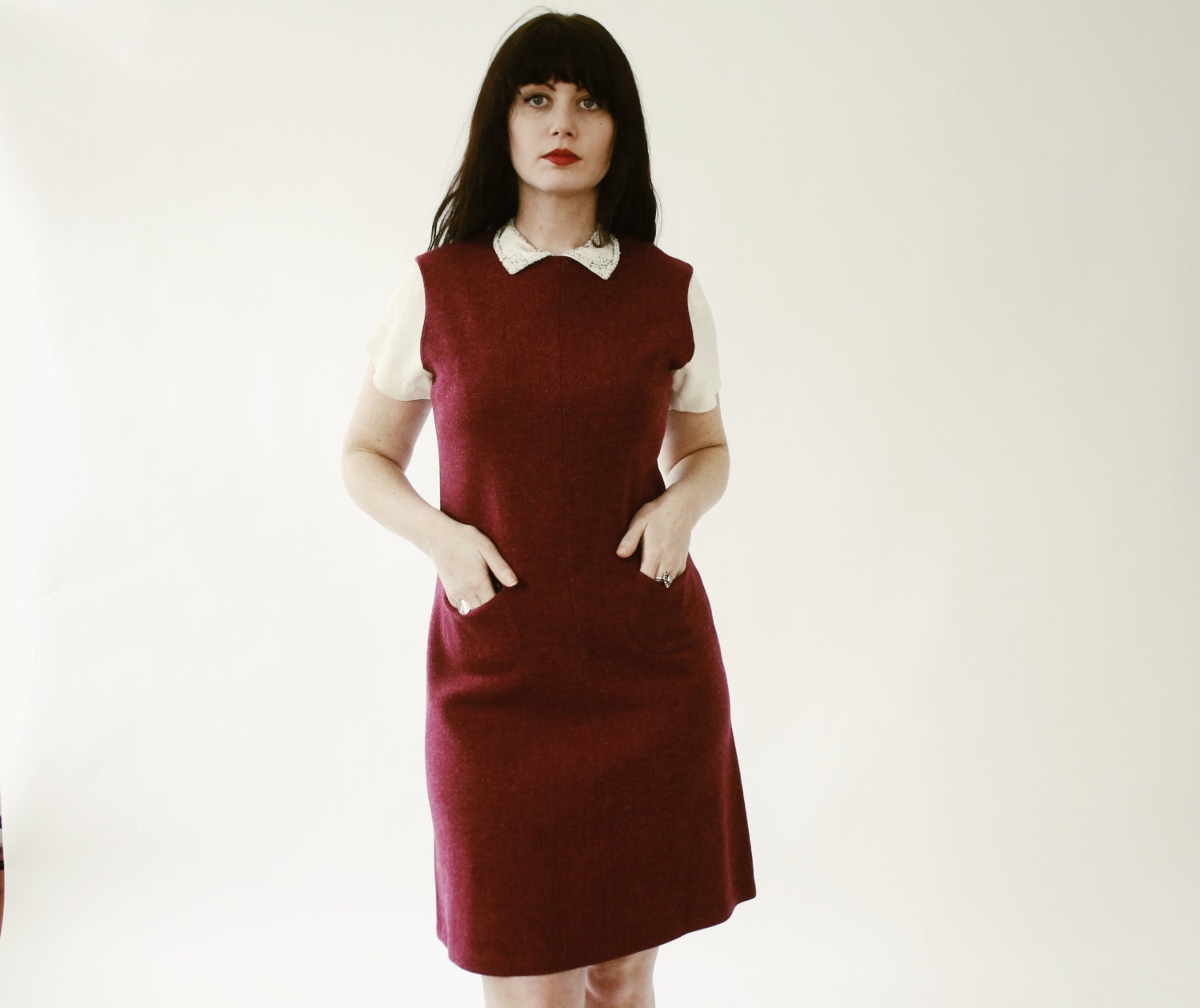Plum Wool Jumper Dress