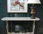 Vintage Reclaimed Cream Frappe Paint Antique Sofa Console Wall Accent Table (AU) Shipping is not free, call or email for a quote.