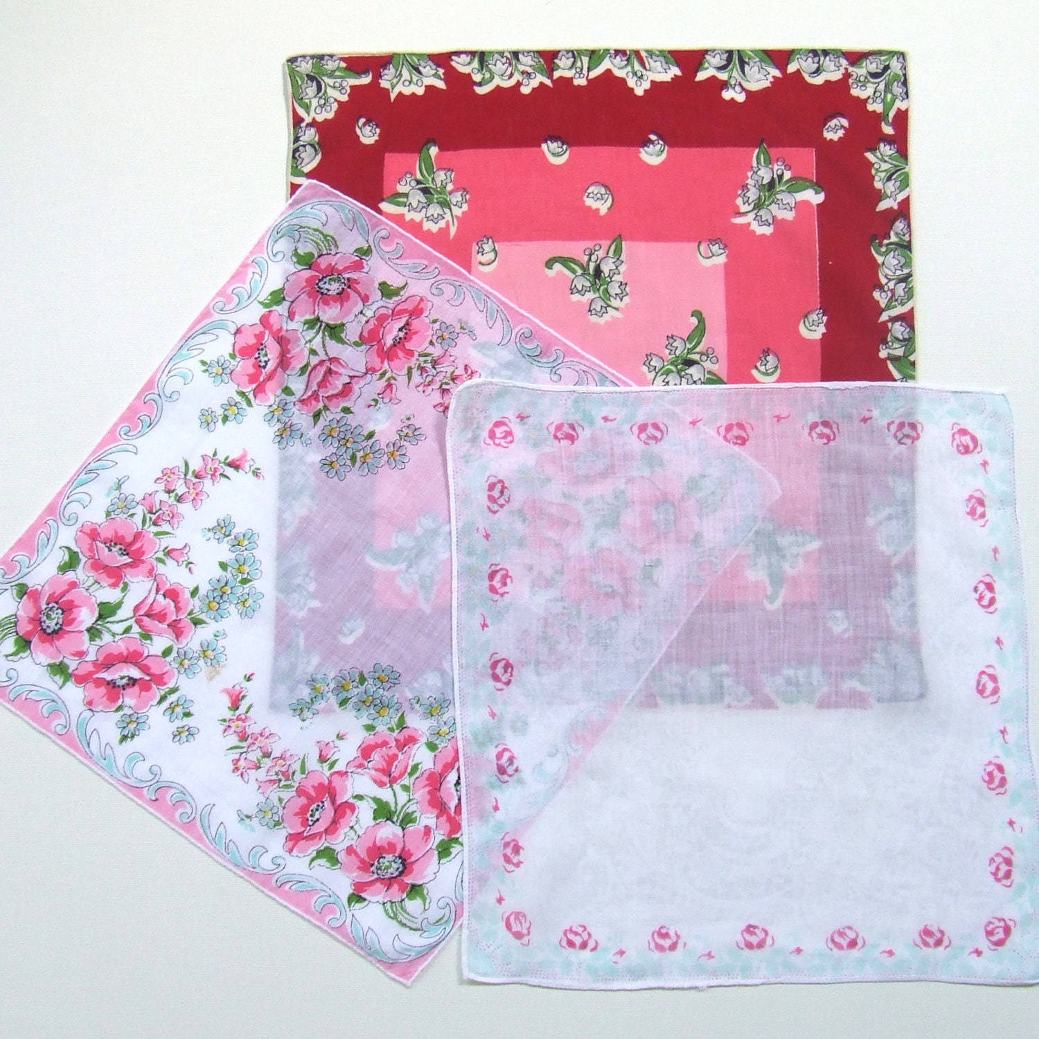 3 floral hankies