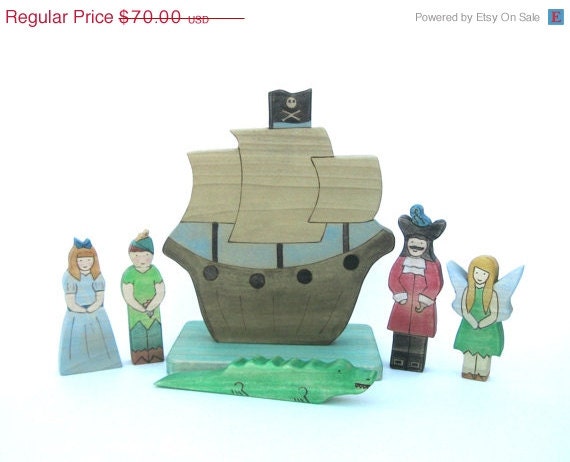 3 DAY SALE - Peter Pan Toy - Wooden Toy - Handmade Toy - Kids Toy