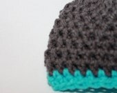 Baby Beanie - Beanie Hat - Crochet Hat - Baby Crocheted Hat - Gray Hat - Baby Boy Hat - Newborn