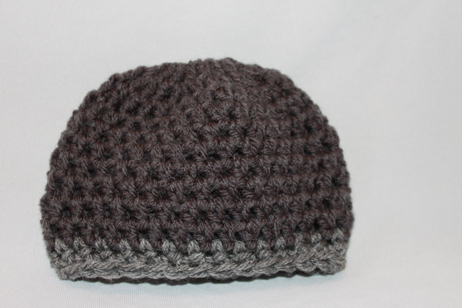 Newborn Hat - Baby Hat - Crochet Hat - Gray Baby Hat- Striped Gray Hat - Infant Hat - Crocheted Boys Hat - MyStitchInTime