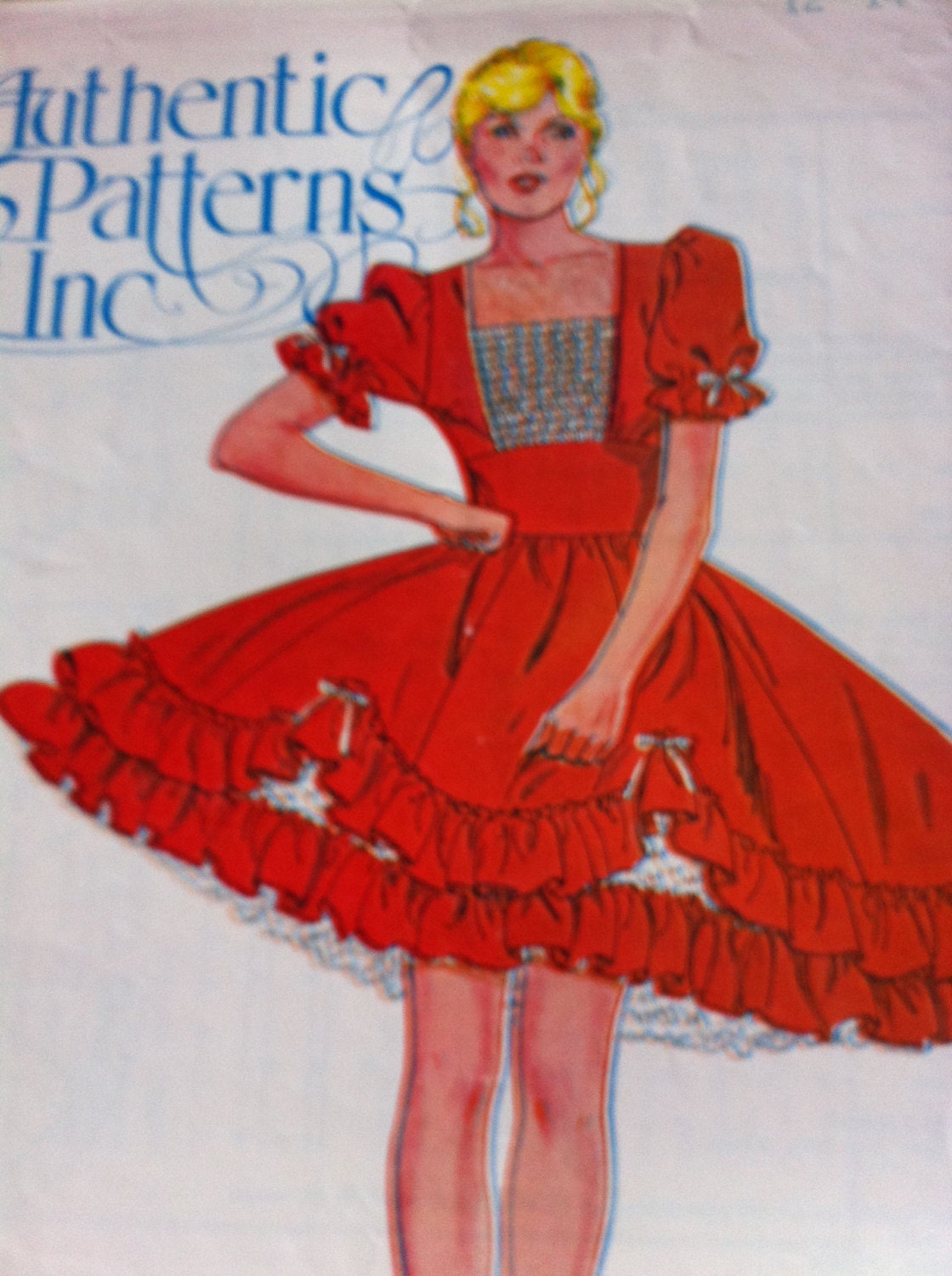 Vintage Square Dance or Swing Dance Dress Pattern Sizes 12 14 16 No. 322 AUTHENTIC Patterns Inc Vintage Swing Dance
