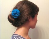 Felt Flower Hair Clip - Flower Hair Pin - Flower Bobby Pin - Handmade Hair Flowers - Turquoise