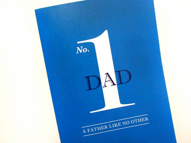 Happy Father's Day Card - No. 1 Dad - A father like no other - Happy Father's Day - 5x7 Greeting Card