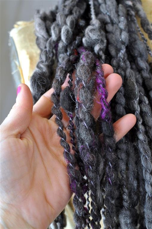 Handspun Thick and Thin Yarn, Knitting Yarn