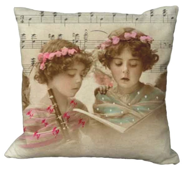 Musical Sisters 20x20 or 18x18 or 16x16 or 14x14 Inch Pillow Cover