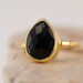 Black Onyx Stacking Ring - Gemstone Ring - Gold Ring - Bezel Ring - Stackable Ring - Mother's Day Gift