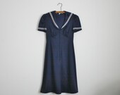 1970s nautical sailor collar mini dress size xsmall