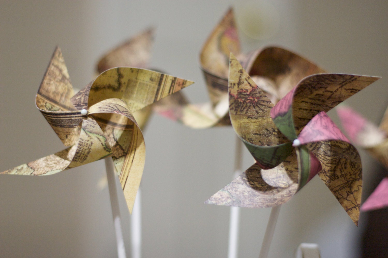 World Map Pinwheels 12 Mini Spinnable Pinwheels Map(Custom orders welcomed) Pinwheels Il_570xn