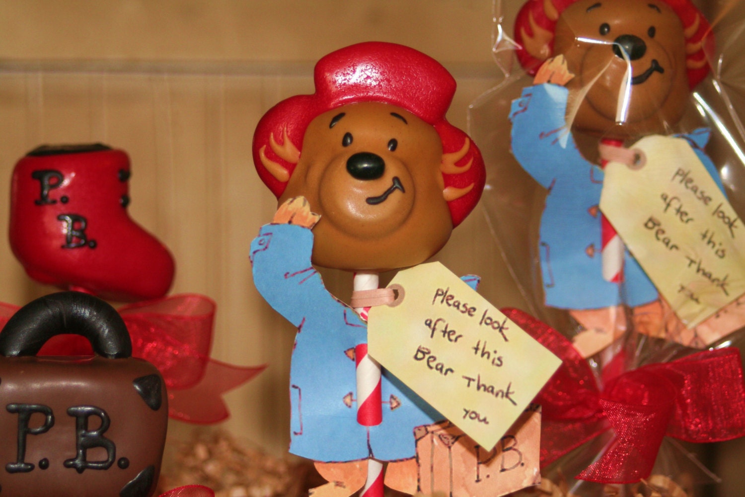Mom's Killer Cakes & Cookies 1st On Etsy Or Anywhere PoP ArT Paddington Bear Teddy Bear Classic Children's Storybook Inspired Cake Pops