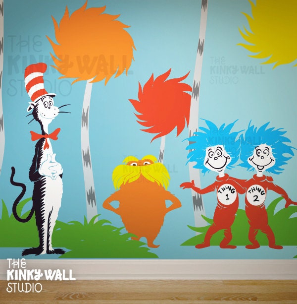 Children Wall Decals Wall Sticker - the Lorax character Wall decal Choose 1 - Dr seuss - 142