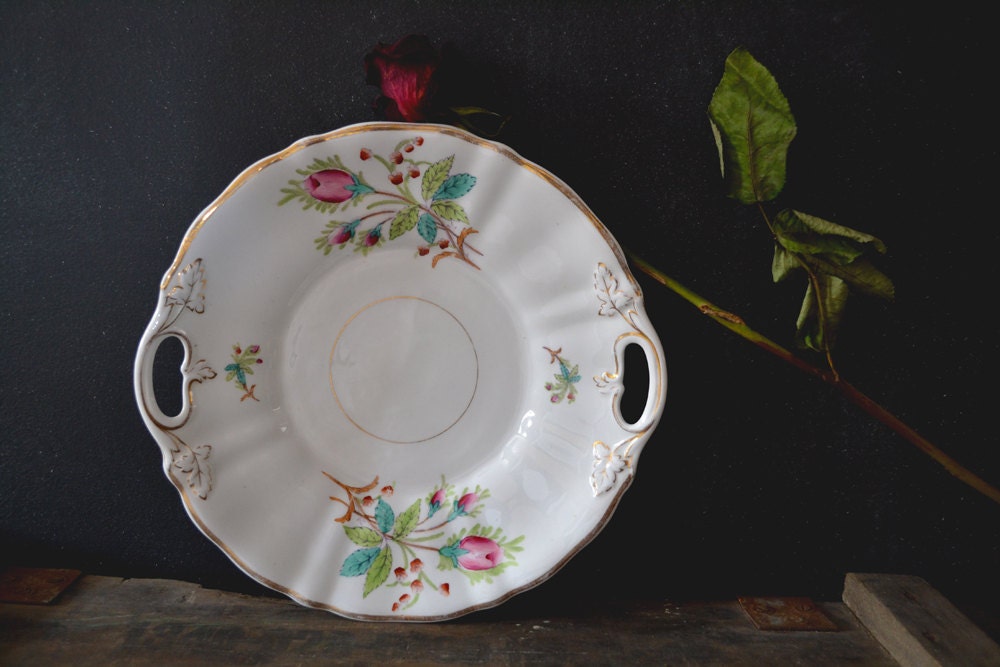 Valentines Day Gift, Romantic Flower Dish, Porcelain Bowl, Rorstrand Porcelain Bowl, Vintage Porcelain Bowl, Floral Rostrand China Dish