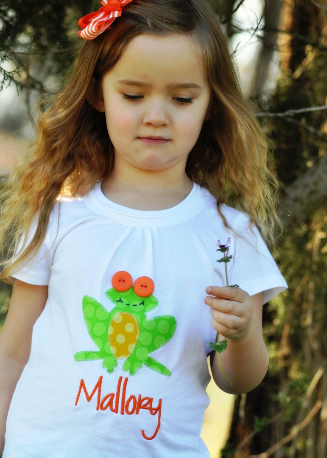 Smiling Frog Applique T Shirt for Children by Bubblebabys-EXCLUSIVE