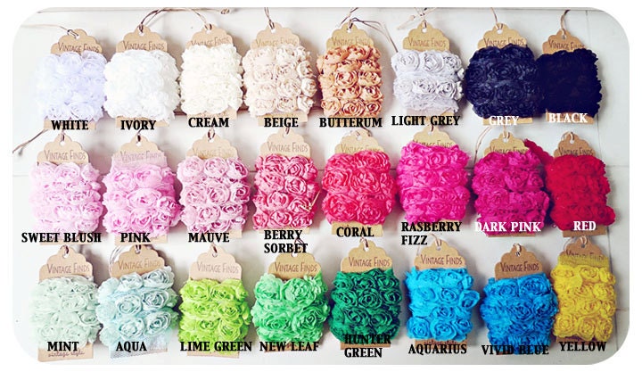 Choose 34 colors Chiffon Bloomer rose trim - 20% off - Custom listing for Sarah