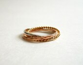 Funky Rolling Ring 14k Gold Filled Sterling Silver Mix
