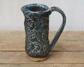 Ceramic Pitcher // Handmade Pottery Pitcher // Dusk Blue