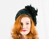 SALE / vintage 1980s hat / feather designer hat / Jack McConnell