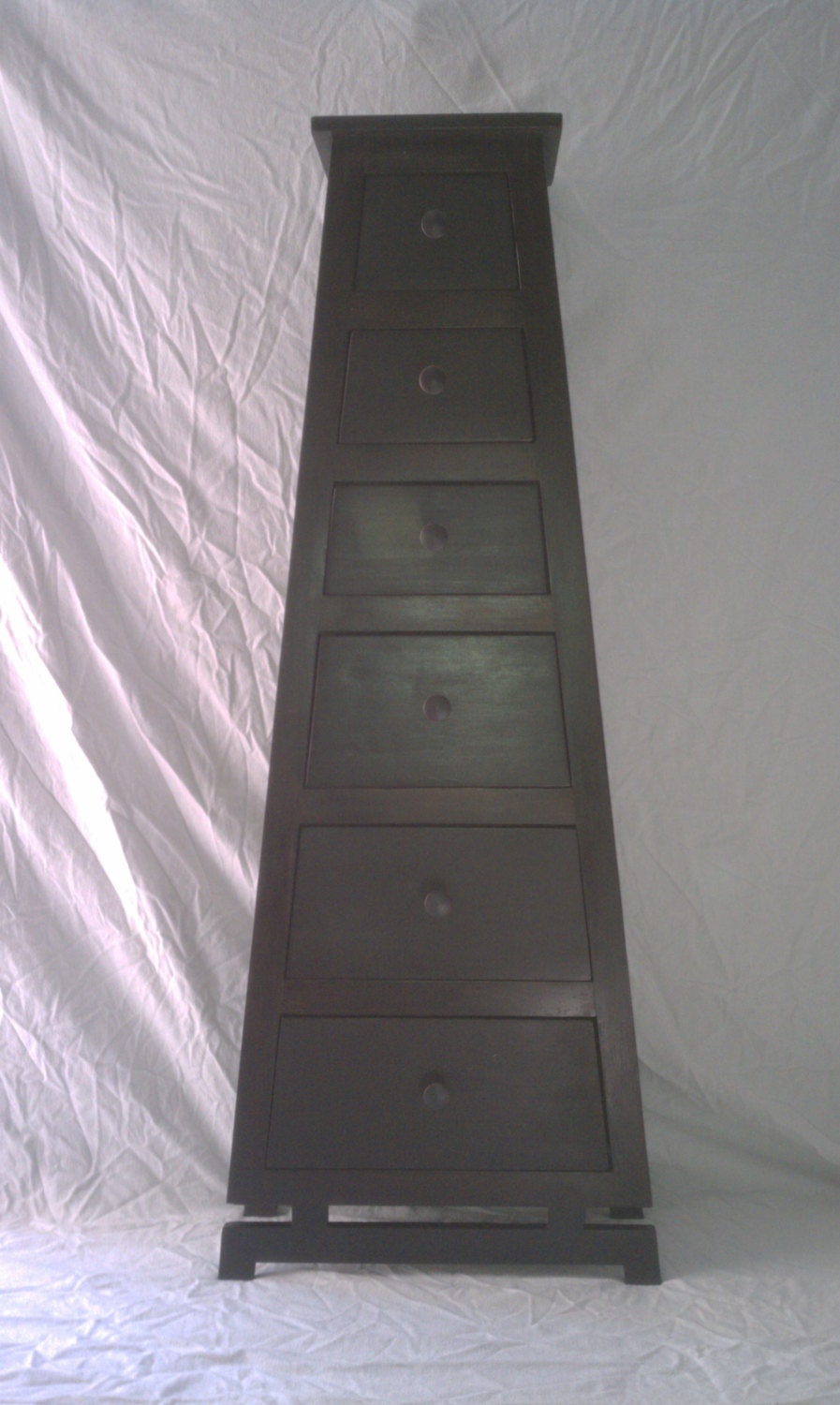 six drawer asian inspired chest of drawers, with espresso finish