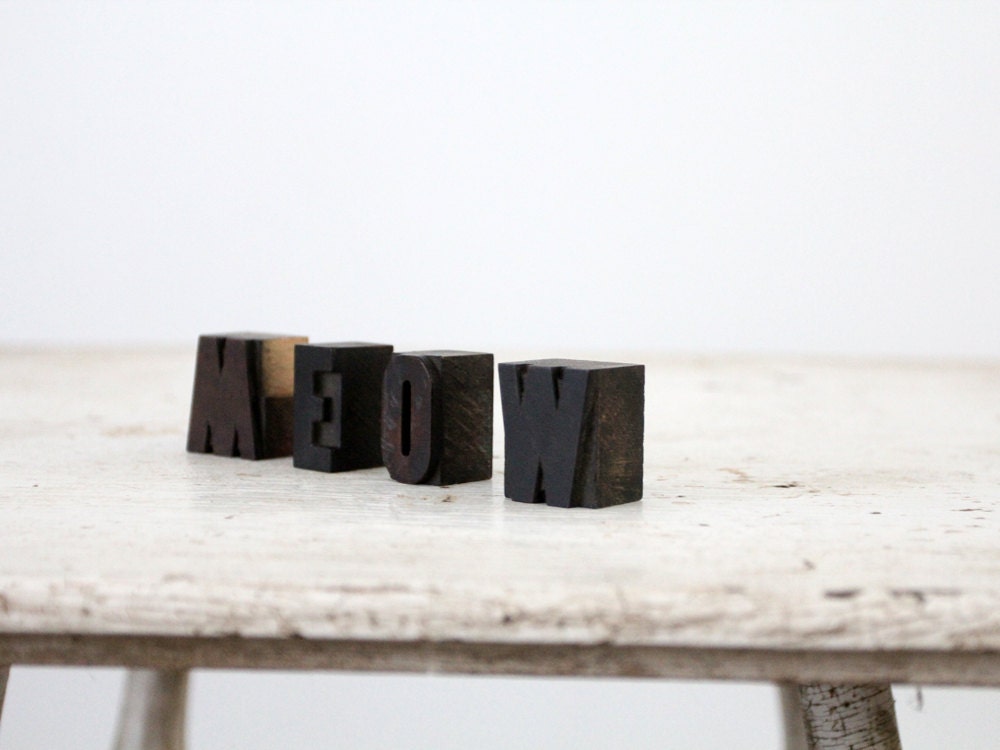 MEOW / Antique Letterpress Printing Blocks