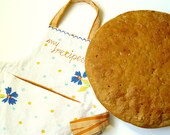 Wall Pocket Decor Organizer, Textile Pocket, Fabric Pocket, Kitchen Organizer, Wall Hanging, Bills Holder, White Orange Blue