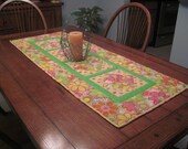 floral spray and sundots tablerunner