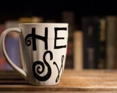 River Song "Hello Sweetie" Doctor Who Geeky Quote Mug - Medium, white mug with black lettering - Whovian