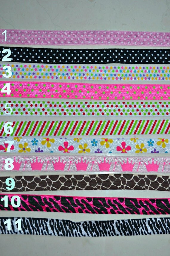 5/8" Fold over elastic - Printed 11 styles Il_570xn