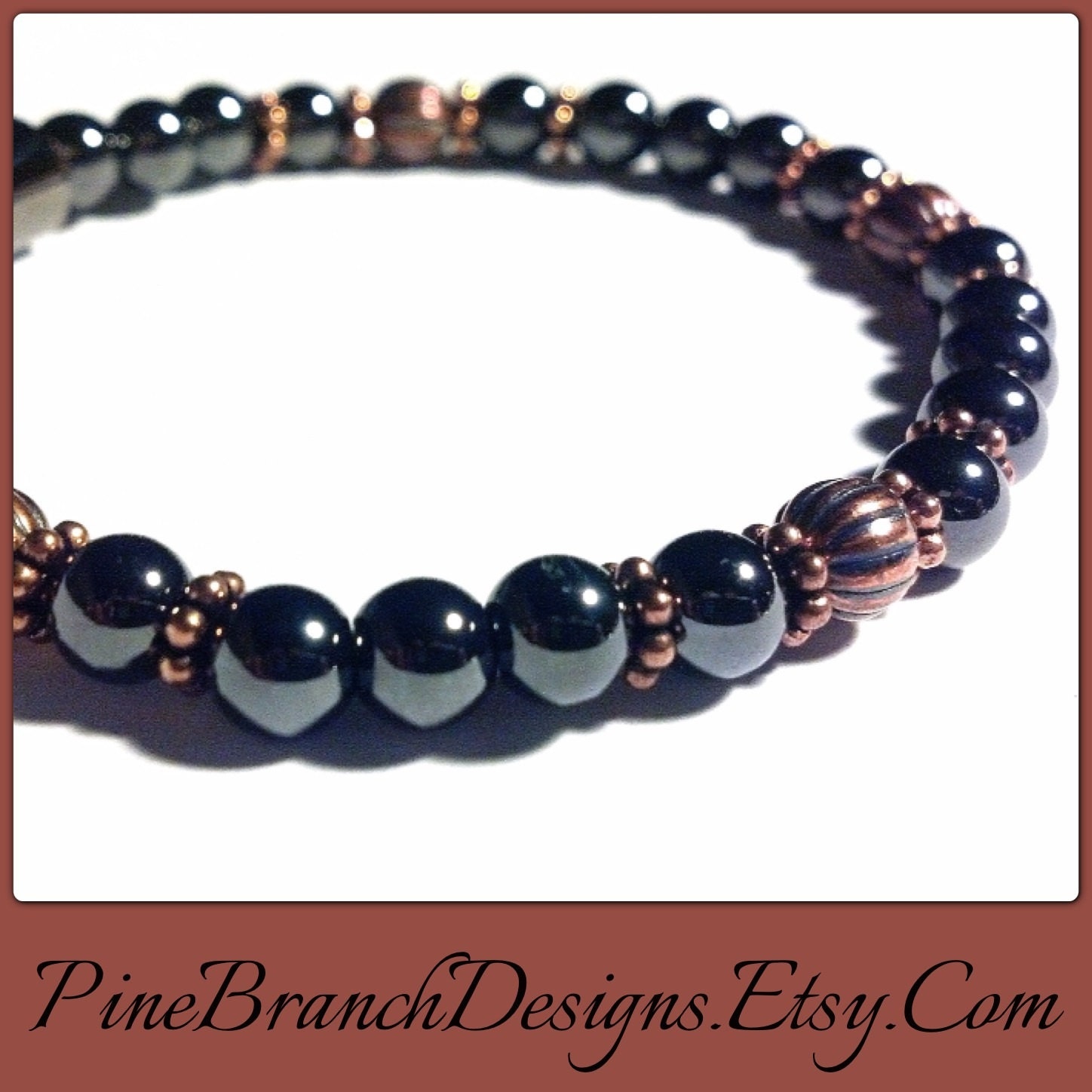 Magnetic BRACELET Therapeutic Solid Copper & Black Black Hematite Super High Power Wellness Health FREE gift card