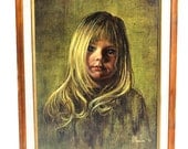 Vintage Big Eyed Girl Print - S Pearson - Vintage Pearson Print